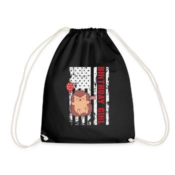 Hedgehog America 4 juillet Birthday Girl - Sac de sport léger - noir - Devant