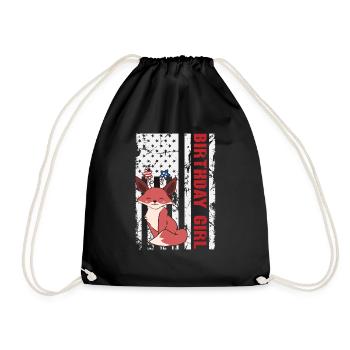 Fox America 4 juillet Independence Birthday Girl - Sac de sport léger - noir - Devant