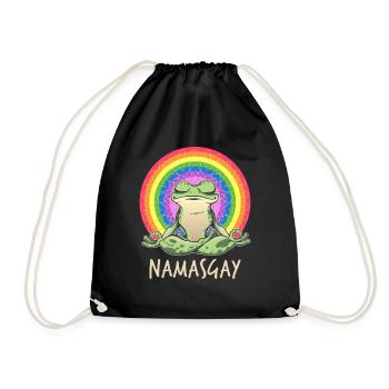 Yoga Frog médite dans le Lotus Gay Pride LGBT - Sac de sport léger - noir - Devant