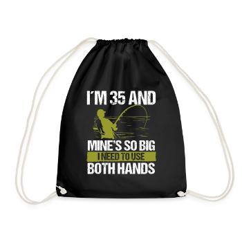 35 ans de pêche leurre pêcheur canne drôle 35 - Sac de sport léger - noir - Devant