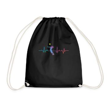 Volleyball Player Team Heartbeat - Drawstring Bag - black - Front