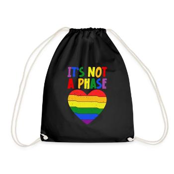 LGBTQIA+ Rainbow Flag Gay Pride It's Not A Phase - Turnbeutel - Schwarz - Vorne