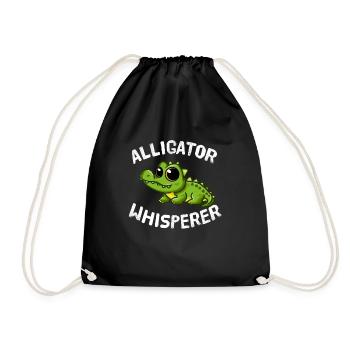 Alligator Whisperer Krokodil Flüsterer Echsen - Turnbeutel - Schwarz - Vorne