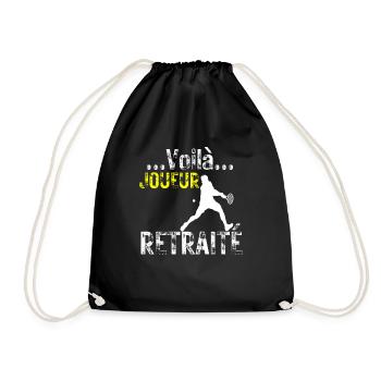 Retrait tennis- Idee de cadeau pour fan de tennis - Sac de sport léger - noir - Devant