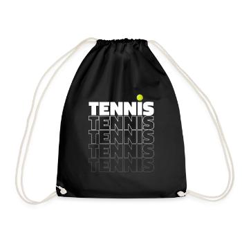 Tennis- Geschenkidee für Tennisfan - Turnbeutel - Schwarz - Vorne