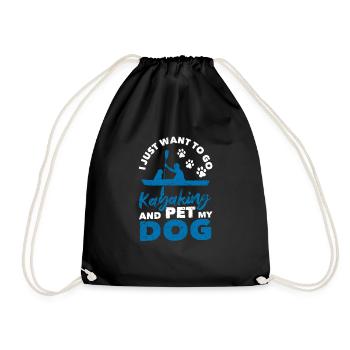 I just want to go kayaking and my dog - Drawstring Bag - black - Front