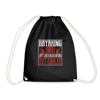 Kayaking Dad Funny Father's Day Kayaker - Drawstring Bag - black - Front