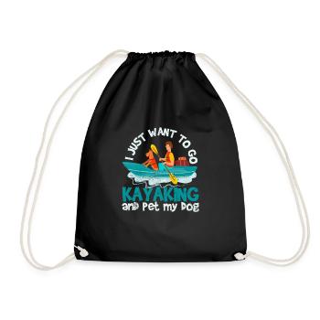 Drôles de chiens de kayak Je veux juste faire du kayak - Sac de sport léger - noir - Devant