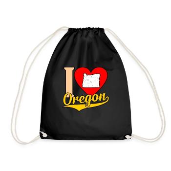 Ich Liebe Oregon geschenk - Turnbeutel - Schwarz - Vorne