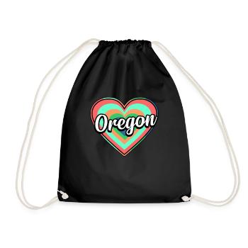 Oregon Buntes Herz geschenk - Turnbeutel - Schwarz - Vorne