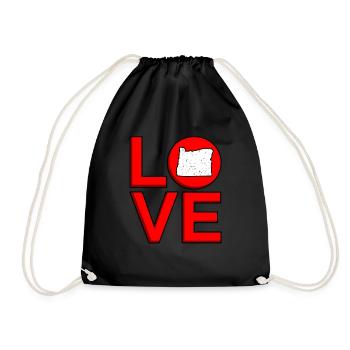 Liebes oregon geschenk - Turnbeutel - Schwarz - Vorne