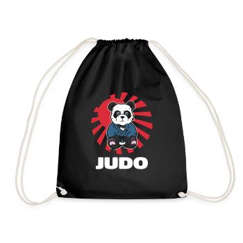 Niedlicher Judo-Panda - Judoka Judoist Kampfsport - Turnbeutel - Schwarz - Vorne