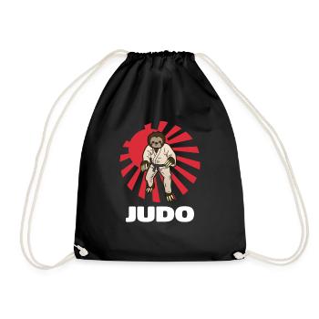 Judo Faultier - Judoka Judoist Kampfsport Japan - Turnbeutel - Schwarz - Vorne