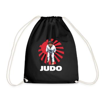 Angry Judo Pirate - Japanischer Judoka Kämpfer - Turnbeutel - Schwarz - Vorne