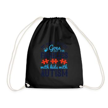 My heart bleeds, goes out for families with kids - Drawstring Bag - black - Front