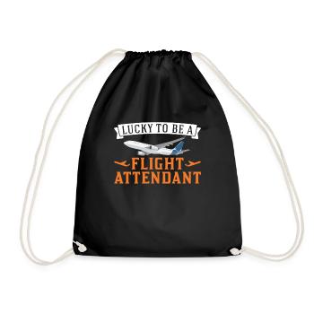 Chanceux d’être un agent de bord Flugbegleiter - Sac de sport léger - noir - Devant