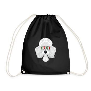 Poodle Italy Sunglasses I Italian Flag - Turnbeutel - Schwarz - Vorne