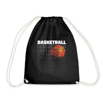 Basketball tee -gift basketball fan - Drawstring Bag - black - Front