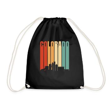 Colorado cityscape gift - Drawstring Bag - black - Front