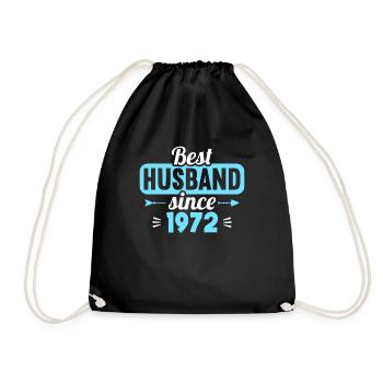 Best Wife Best Husband since 1972 - Drawstring Bag - black - Front