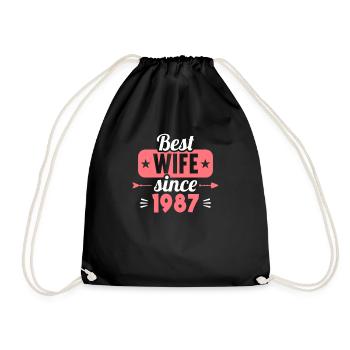 Best Wife Best Husband since 1987 - Drawstring Bag - black - Front