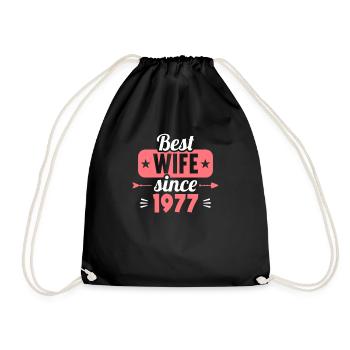Best Wife Best Husband since 1977 - Drawstring Bag - black - Front