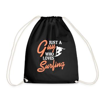 Juste un gars qui aime surfer T-Shirt Cadeau cadeau - Sac de sport léger - noir - Devant