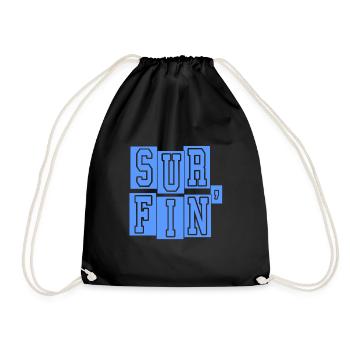 SURFIN' Classic Surfing Designs T-Shirt Present - Drawstring Bag - black - Front