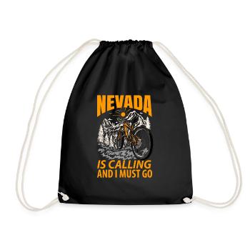 Nevada root gift - Drawstring Bag - black - Front