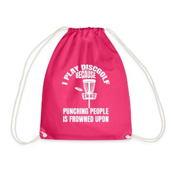 Discgolf lustige Spruch Discgolfer Discgolfspieler - Turnbeutel - Fuchsia - Vorne