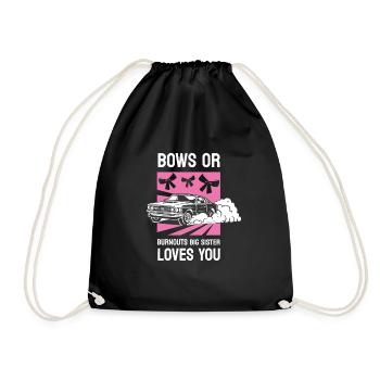 Burnouts Or Bows Gender Reveal Party - Sac de sport léger - noir - Devant