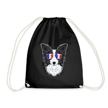 Border Collie France Sunglasses I French Flag - Turnbeutel - Schwarz - Vorne