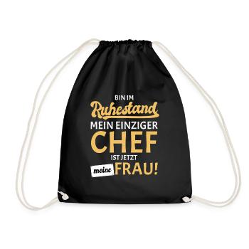 Frau Chef Rentner 2022 2023 - Turnbeutel - Schwarz - Vorne
