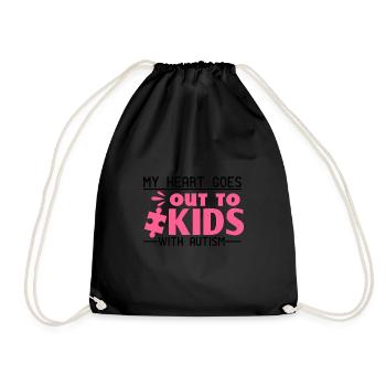 Je suis de tout cœur avec les enfants autistes - Sac de sport léger - noir - Devant