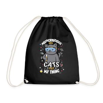 Microbiologiste Cat Lab Cartoon - Sac de sport léger - noir - Devant