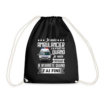 Ambulancier Idée Cadeau Ambulance Humour - Sac de sport léger - noir - Devant