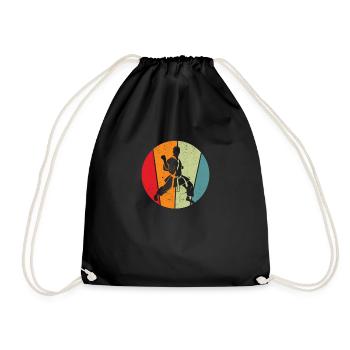 Karate Retro Sunset 80s Style Fight - Drawstring Bag - black - Front
