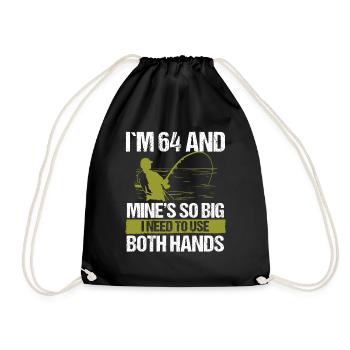 64 Year Old Fishing Lure Fisherman Rod Funny 64 - Drawstring Bag - black - Front