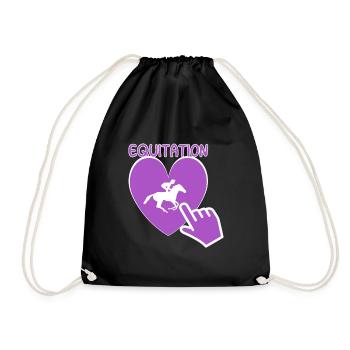 horse riding - rider gift idea - Drawstring Bag - black - Front