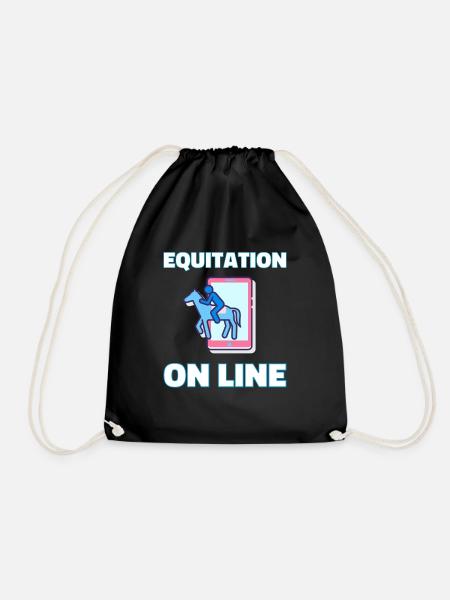 Reiten auf der Linie - idee gift rider - Turnbeutel - Schwarz