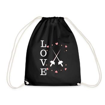 Love fencing - Drawstring Bag - black - Front