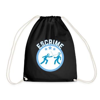 Fencing match - Drawstring Bag - black - Front