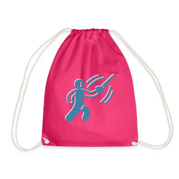 Sabre Fencing - Ideal for a Fencing Fan - Drawstring Bag - fuchsia - Front