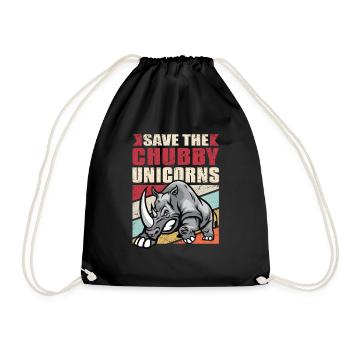 Save The Chubby Unicorns Shirt Vintage I Nashorn G - Turnbeutel - Schwarz - Vorne