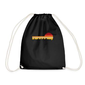 Rudern Retro Vintage Style für Ruderer Lustiges Segeln - Turnbeutel - Schwarz - Vorne