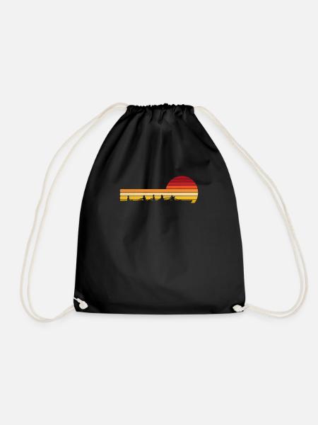 Rudern Retro Vintage Style für Ruderer Lustiges Segeln - Turnbeutel - Schwarz