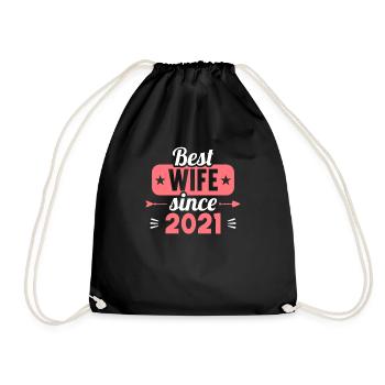 Best Wife Best Husband since 2021 - Drawstring Bag - black - Front