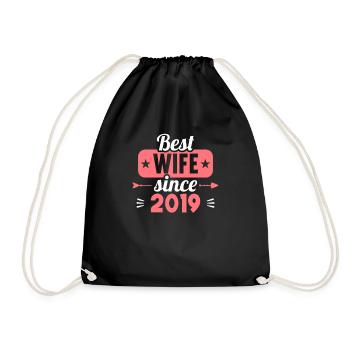Best Wife Best Husband since 2019 - Drawstring Bag - black - Front