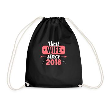 Best Wife Best Husband since 2018 - Drawstring Bag - black - Front