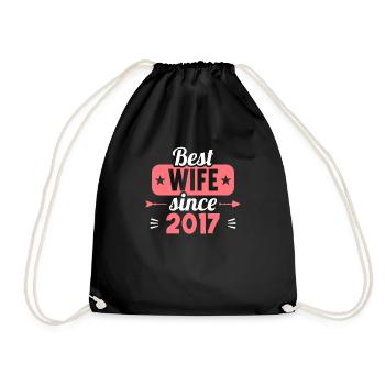 Best Wife Best Husband since 2017 - Drawstring Bag - black - Front